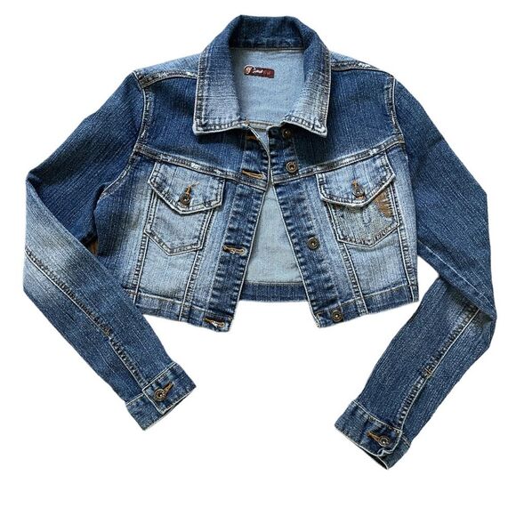 Sweet Vibes Bolero length jeans Jacket some distressing Size M runs small - Picture 1 of 10
